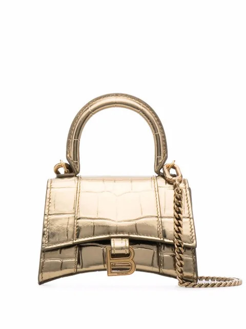 metallic hourglass mini bag | Farfetch Global