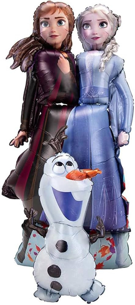 amscan 58" Anagram Frozen 2 Elsa & Anna Airwalkers Foil Balloon, Multicolor | Amazon (US)