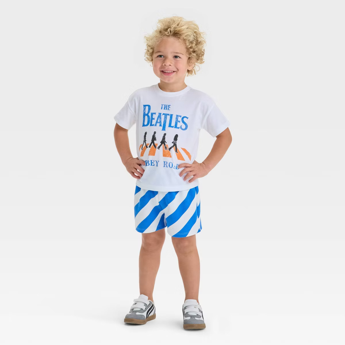 Toddler Boys' 2pc The Beatles Abbey Road T-Shirt & Shorts Set - White | Target