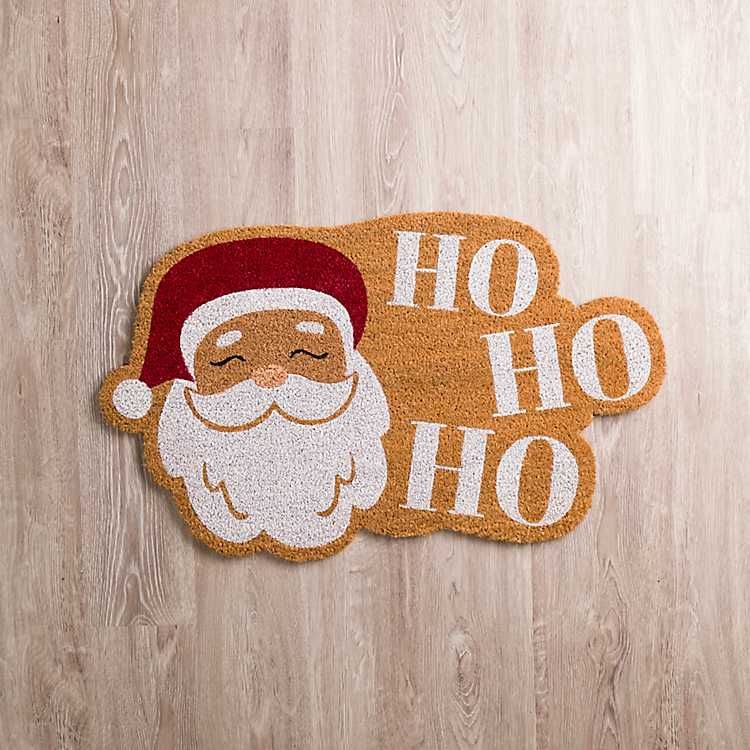 New! Jolly Santa Claus Ho Ho Ho Coir Doormat | Kirkland's Home