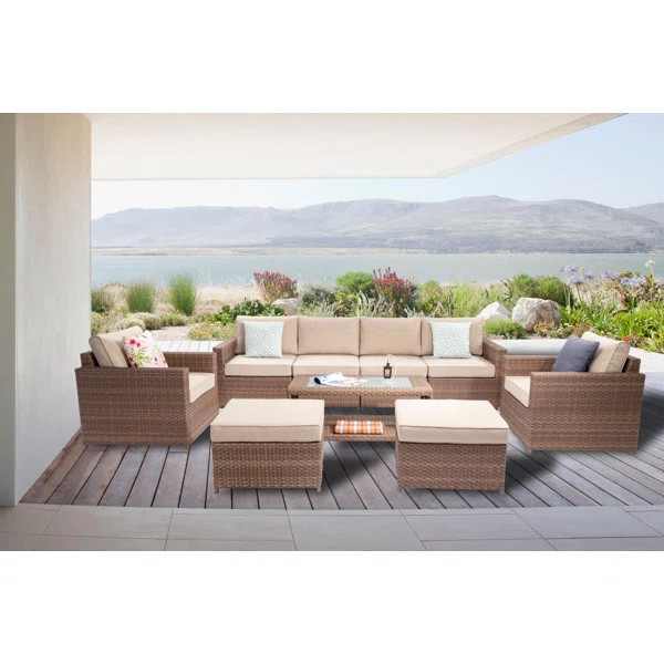 Kaysyn 9 Piece Rattan Sofa Seating Group | Wayfair North America