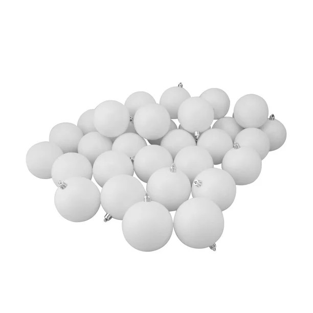 Northlight 32ct Shatterproof Matte Christmas Ball Ornament Set 3.25" - White | Walmart (US)