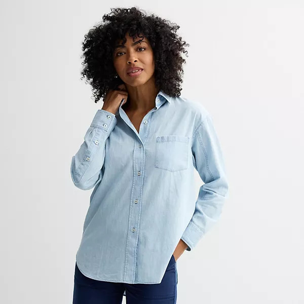 Juniors' SO® Long Sleeve Oversized Shirt | Kohl's