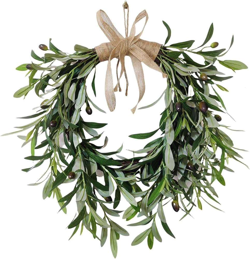 20 inch Artificial Olive Wreath for Front Door, Greenery All Season Wreath with Olive Leaf, Home ... | Amazon (CA)