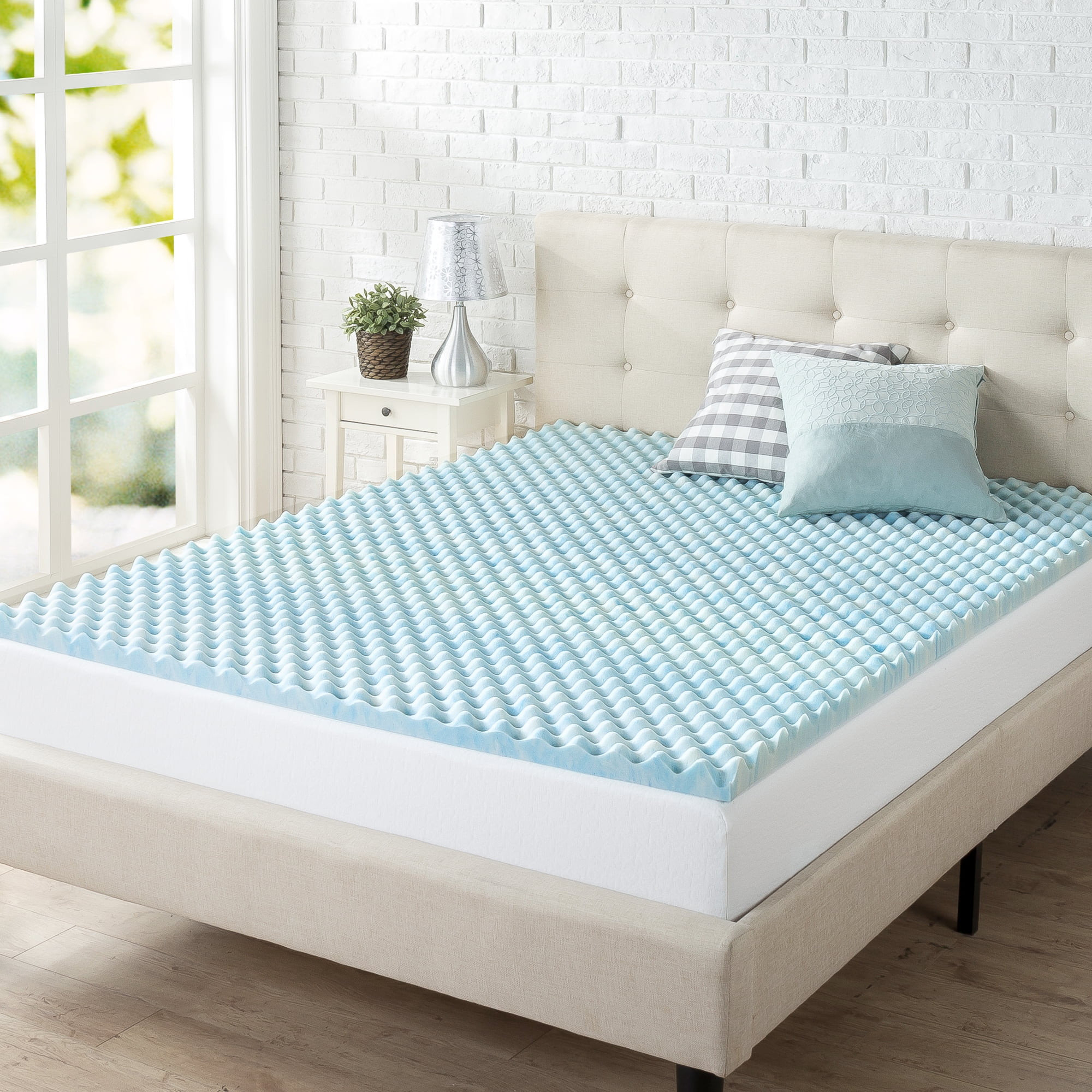 Zinus 2" Swirl Gel Cooling Memory Foam Mattress Topper, Full | Walmart (US)
