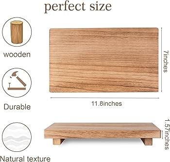 zoocatia Small Wood Tray Pedestal Stand Farmhouse Bathroom Decor Decorative Wooden Riser Kitchen ... | Amazon (US)