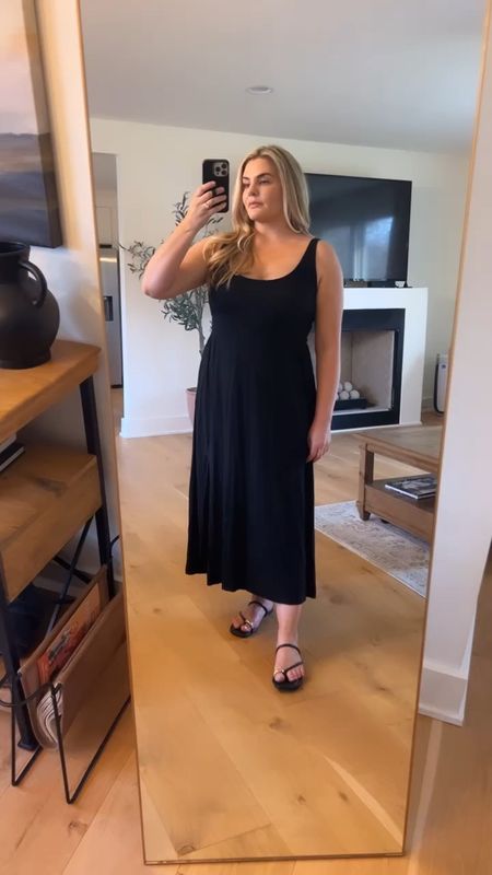 Amazing comfy black dress & flat sandals!! 
.
.
.
Mid size, target, spring outfit, vacation, sandals, 

#LTKfindsunder50 #LTKmidsize #LTKshoecrush