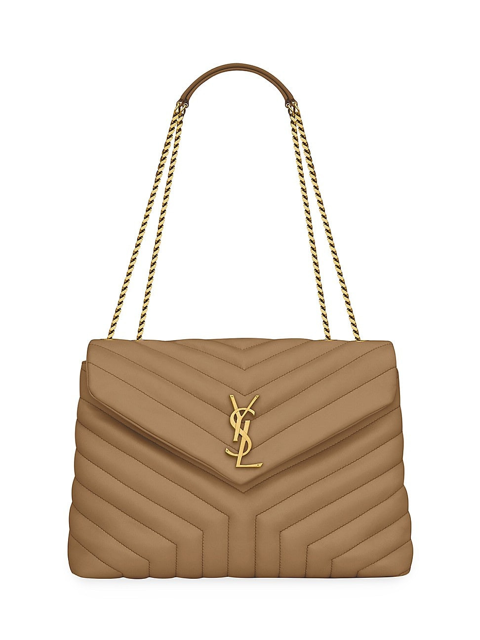 Women's Loulou Medium Shoulder Bag in Quilted Leather - Greyish Brown | Saks Fifth Avenue