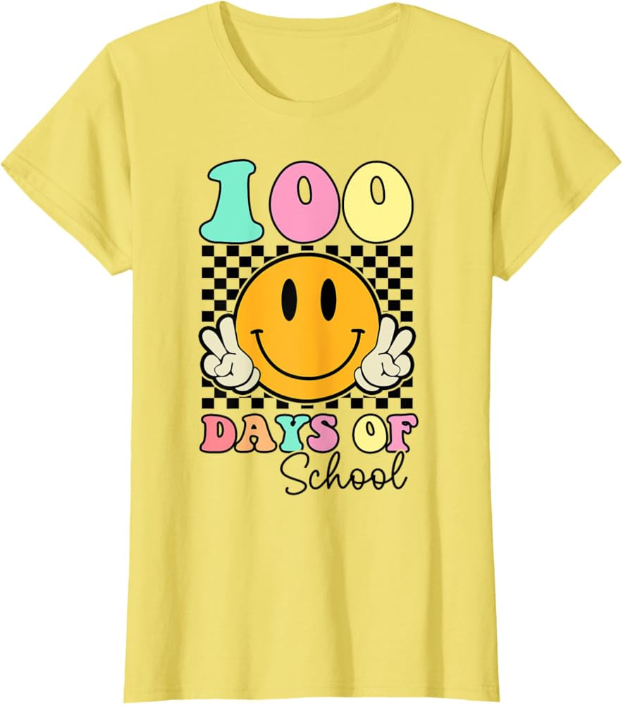 100 Days Of School Teacher Kids 100th Day Of School T-Shirt | Amazon (US)