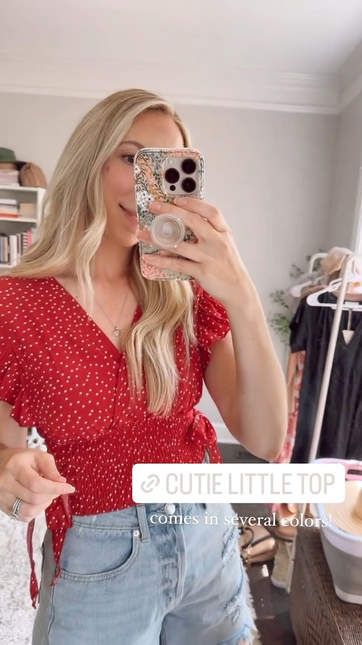 Patriotic outfit styled by BarbiGia. Red cropped blouse with bow and ruffle detail. Amazon top



#LTKstyletip #LTKSeasonal #LTKunder50