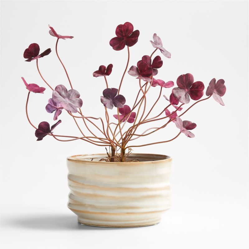 Potted Faux Red Clover 13.4" | Crate & Barrel | Crate & Barrel