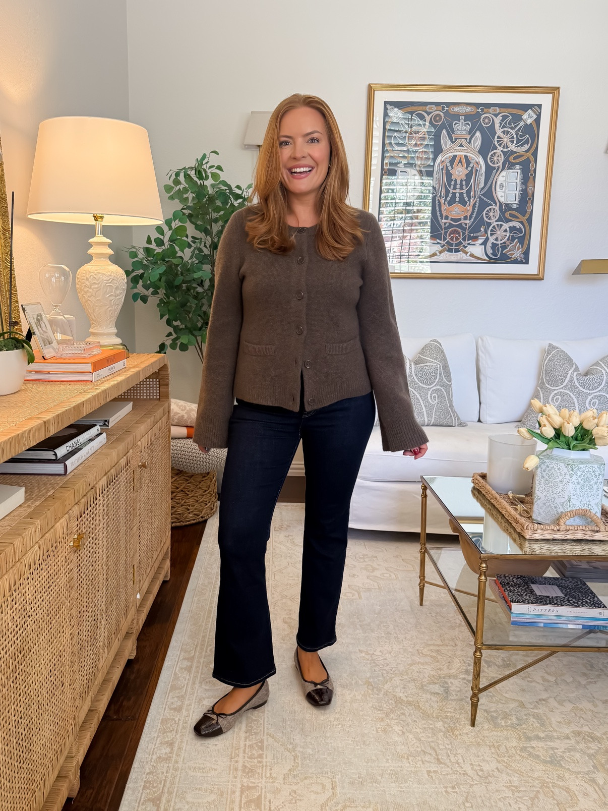 Sizing: wearing a small in top and a 28 short in jeans 🍂

Stretchy fall staples for after having a baby — all from Quince. This cozy fitted cardigan buttons smoothly over everything — soft knit, zero bulk, and you look put-together in seconds.

#postpartumstyle #falloutfits #fallcapsulewardrobe #mompooch #postpartumbody #momstyle #quincefinds #affordablefashion #fallstaples