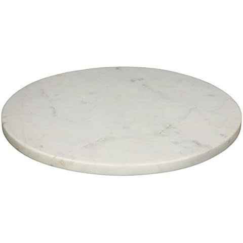KC KULLICRAFT Multi-Purpose Round Shape Marble Cheese Tray | Cutting Board. Solid Large White Wit... | Amazon (US)
