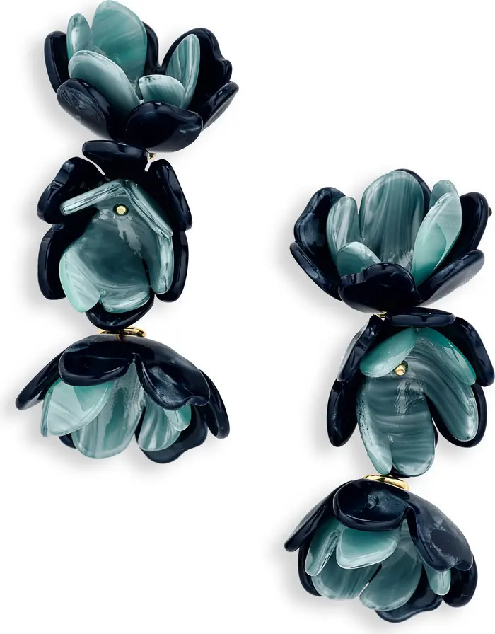 Lele Sadoughi Mini Rose Triple Drop Clip-On Earrings | Nordstrom | Nordstrom