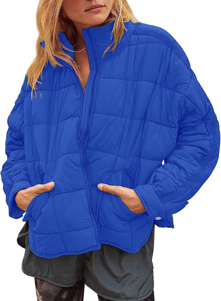 Muchpow Women's Lightweight Down Coat Long Sleeve Full Zipper Oversized Packable Short Puffer Jac... | Amazon (US)