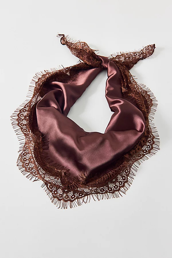 Lacey Satin Headscarf in Brown, Women's at Urban Outfitters | Urban Outfitters (US and RoW)