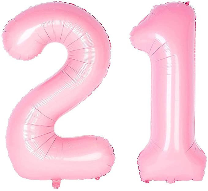 Number 21 Foil Jumbo Digital Mylar Balloons, 40inch 21st Birthday Party Decorations, Party Balloo... | Amazon (US)