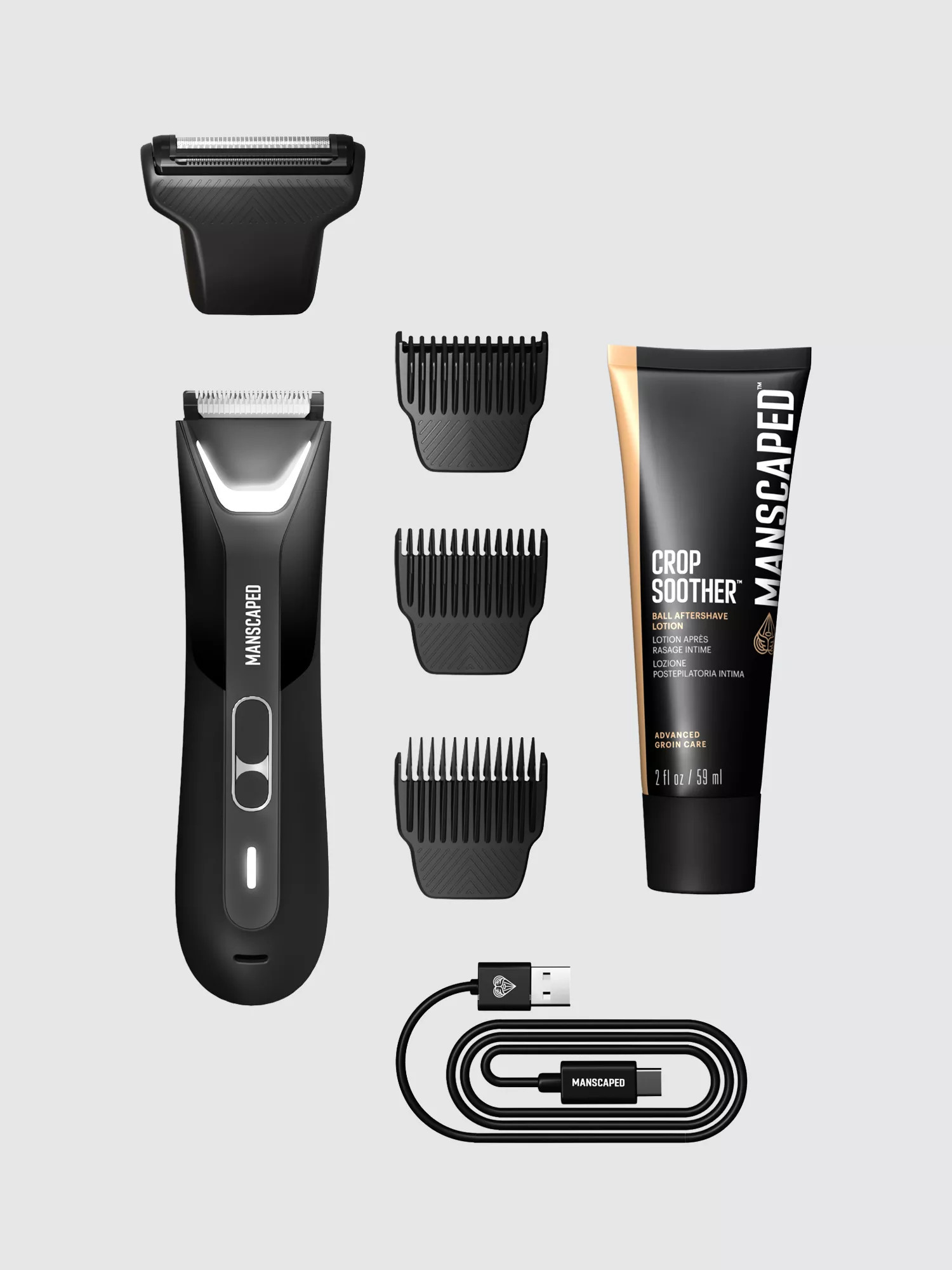 The Lawn Mower 5.0 Ultra Essentials Kit, Electric Body Hair Trimmer Shaving Set, Black | John Lewis (UK)