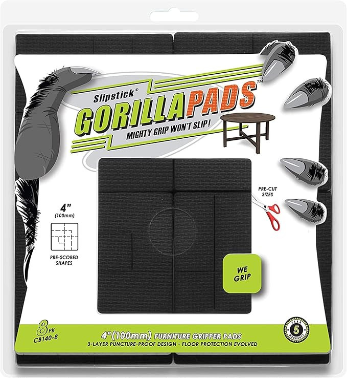 GorillaPads Non Slip Furniture Pads/Floor Grippers (Set of 8 Floor Protectors) Pre-Scored to Cut ... | Amazon (US)
