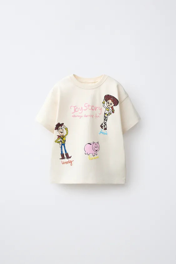 Crew neck T-shirt with short sleeves. TOY STORY\u00a9 DISNEY PIXAR graphic print on the front and... | Zara US