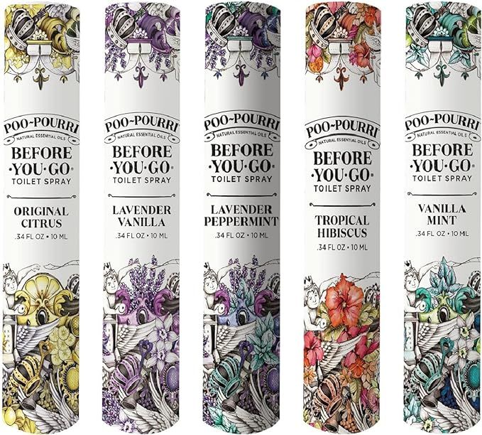 Poo-Pourri Before-You-Go Toilet Spray, In A Pinch Pack, Variety Travel Size 10 mL - Original Citr... | Amazon (US)