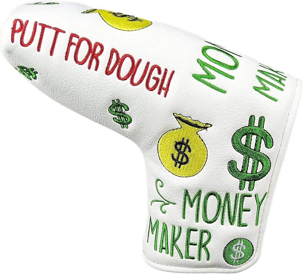 Putt for Dough - Money Maker White Golf Putter Headcover Quality PU Leather Magnetic Closure for ... | Amazon (US)