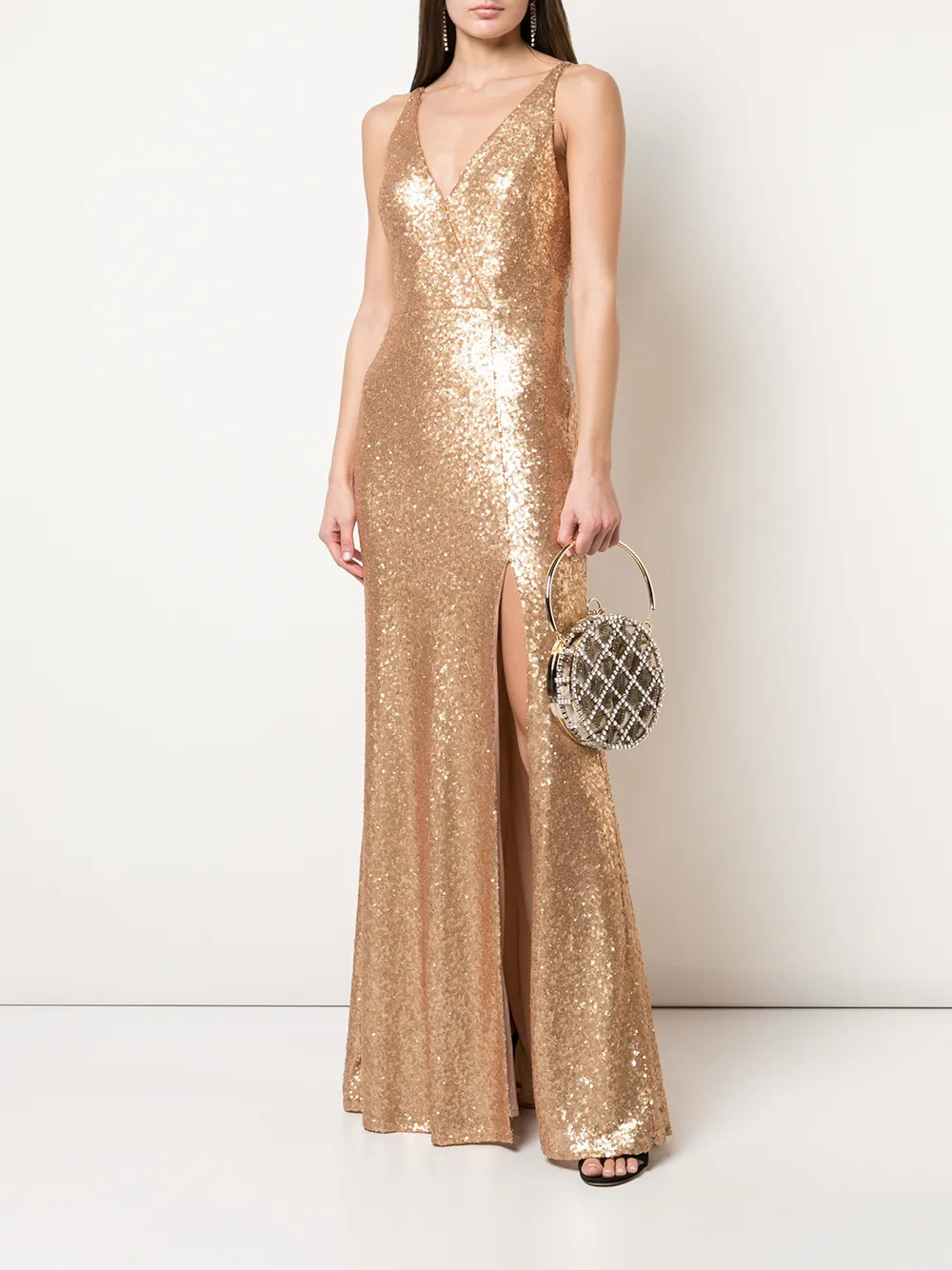 robe brodée de sequins à col v | Farfetch Global