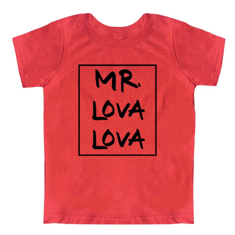 Mr. Lova Lova Graphic Tee, Funny Valentine's Day Shirt for Boys, Cute Boy T-shirt RED SHIRT W/ BL... | Etsy (US)