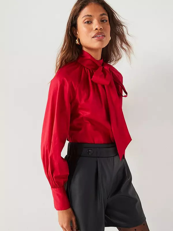 V by Very Blouson Sleeve Blouse - Red | Very (UK)