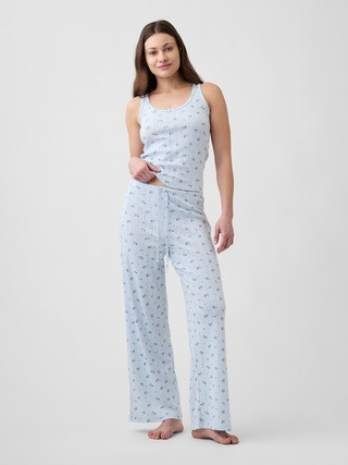 Pointelle Wide-Leg PJ Pants | Gap Factory