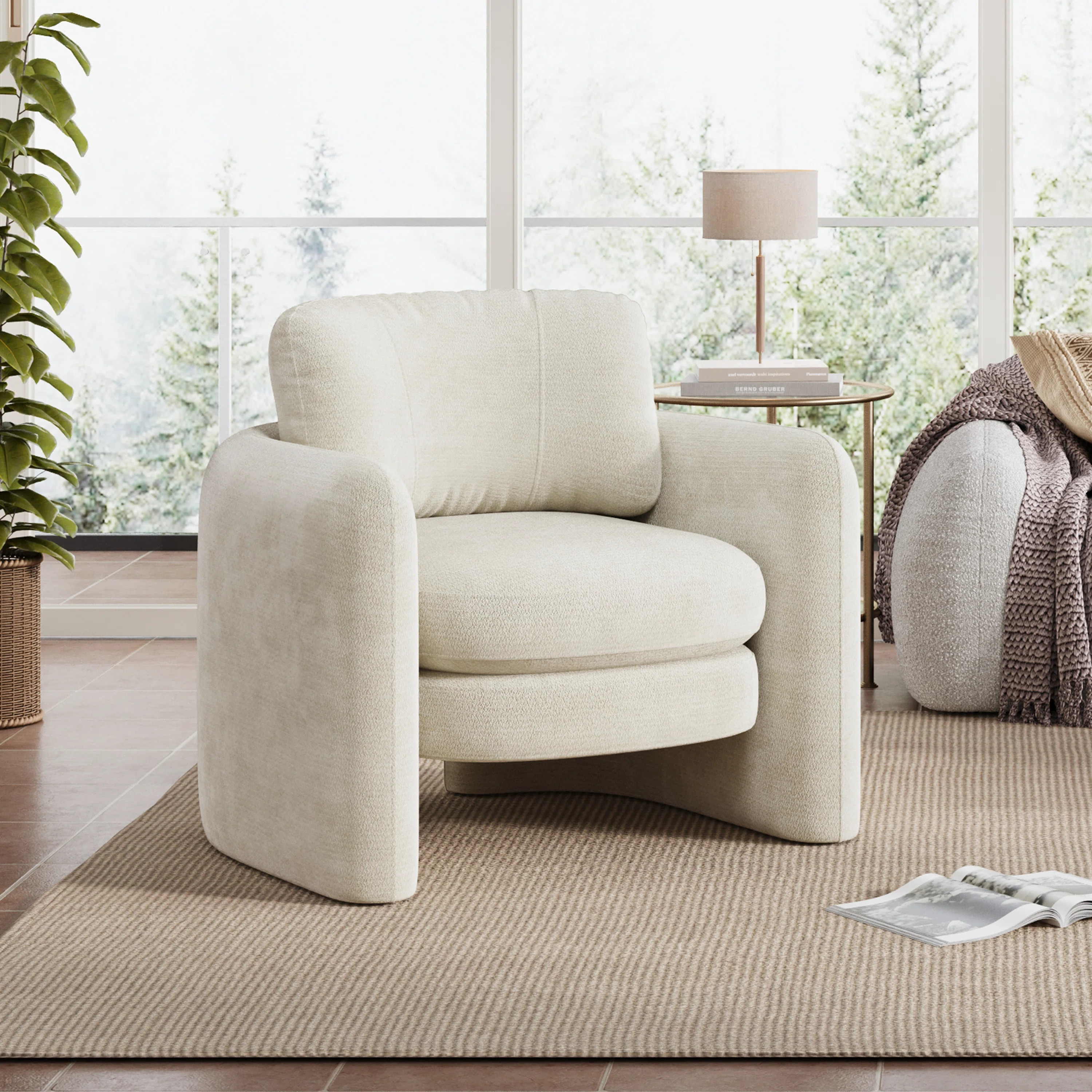 Double-layer Upholstered Armchair Barrel Accent Chair | Wayfair North America