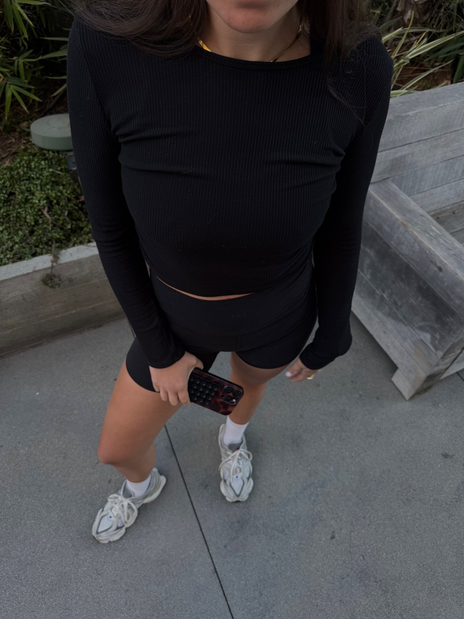 All black coffee run 
Shirt: @Alo Yoga 
Shorts: @lululemon 
Shoes: FP movement 
Phone case: Amazon 

#LTKdayinmylife #LTKootd #LTKActive