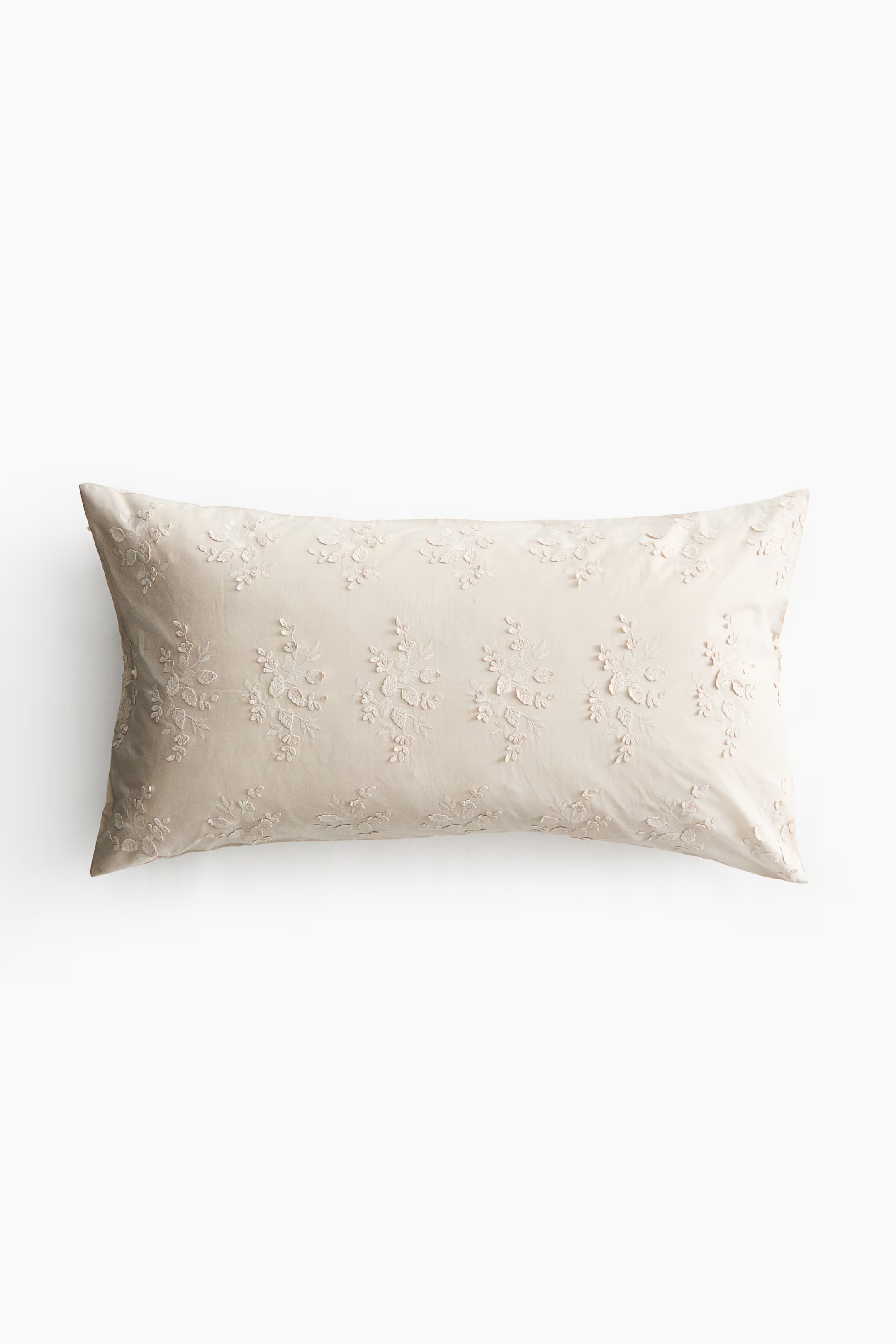 Embroidery-detail cotton pillowcase | H&M (US + CA)