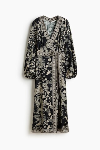 H & M - Long Sleeve Wrap Dress - Black | H&M (AU)
