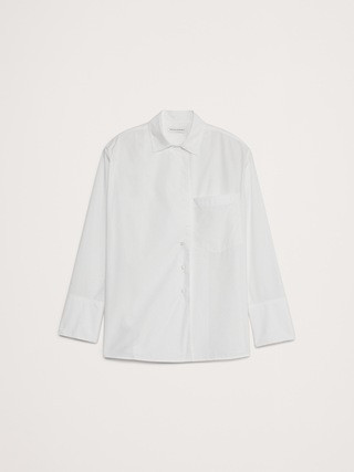 Oversized Cotton Poplin Asymmetrical Tunic | Banana Republic (US)