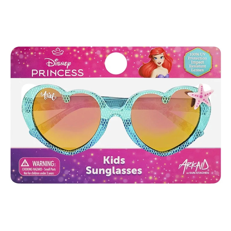 Sun-Staches Disney Ariel Little Mermaid Heart-Shaped Sunglasses With UV Protection | Walmart (US)