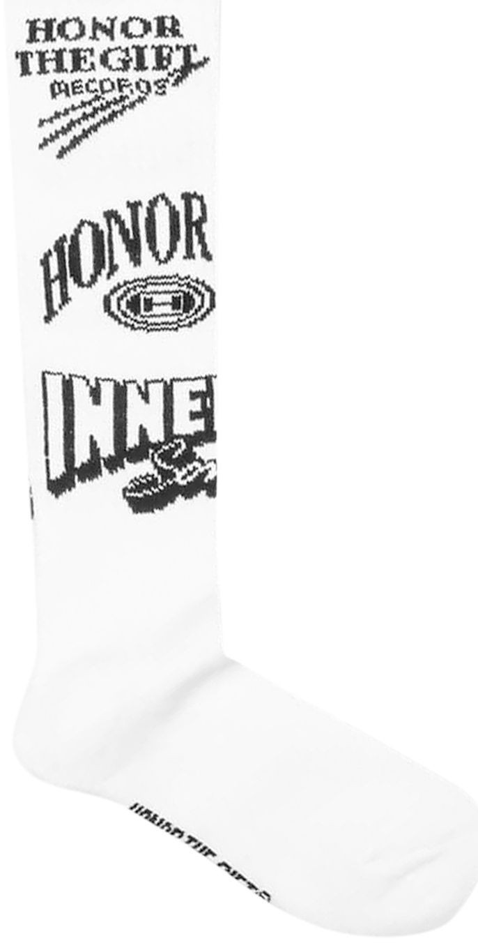 Honor The Gift Mixed Graphic Ribbed Sock 'White' | GOAT