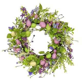 20" Flowering Purple Eggs Easter Wreath | Michaels | Michaels Stores