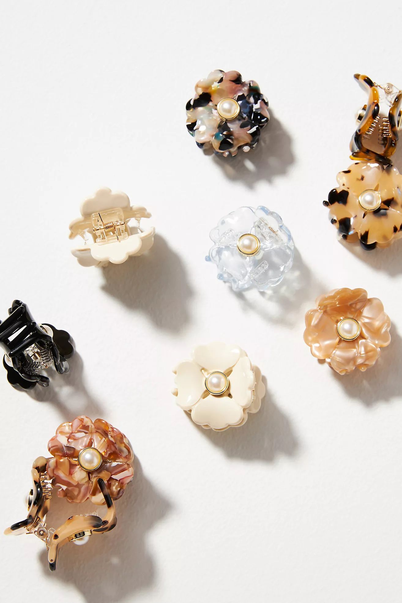Set of Five Mini Floral Clips | Anthropologie (US)