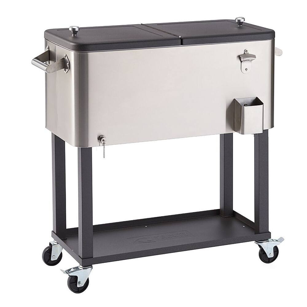 TRINITY - 100 Quart Stainless Steel Cooler w/ Shelf - Stainless Steel, Black | Best Buy U.S.