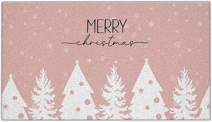 Nogrit Pink Christmas Decor - 17x30 Inch Tree Floor Mat for Front Door | Amazon (US)