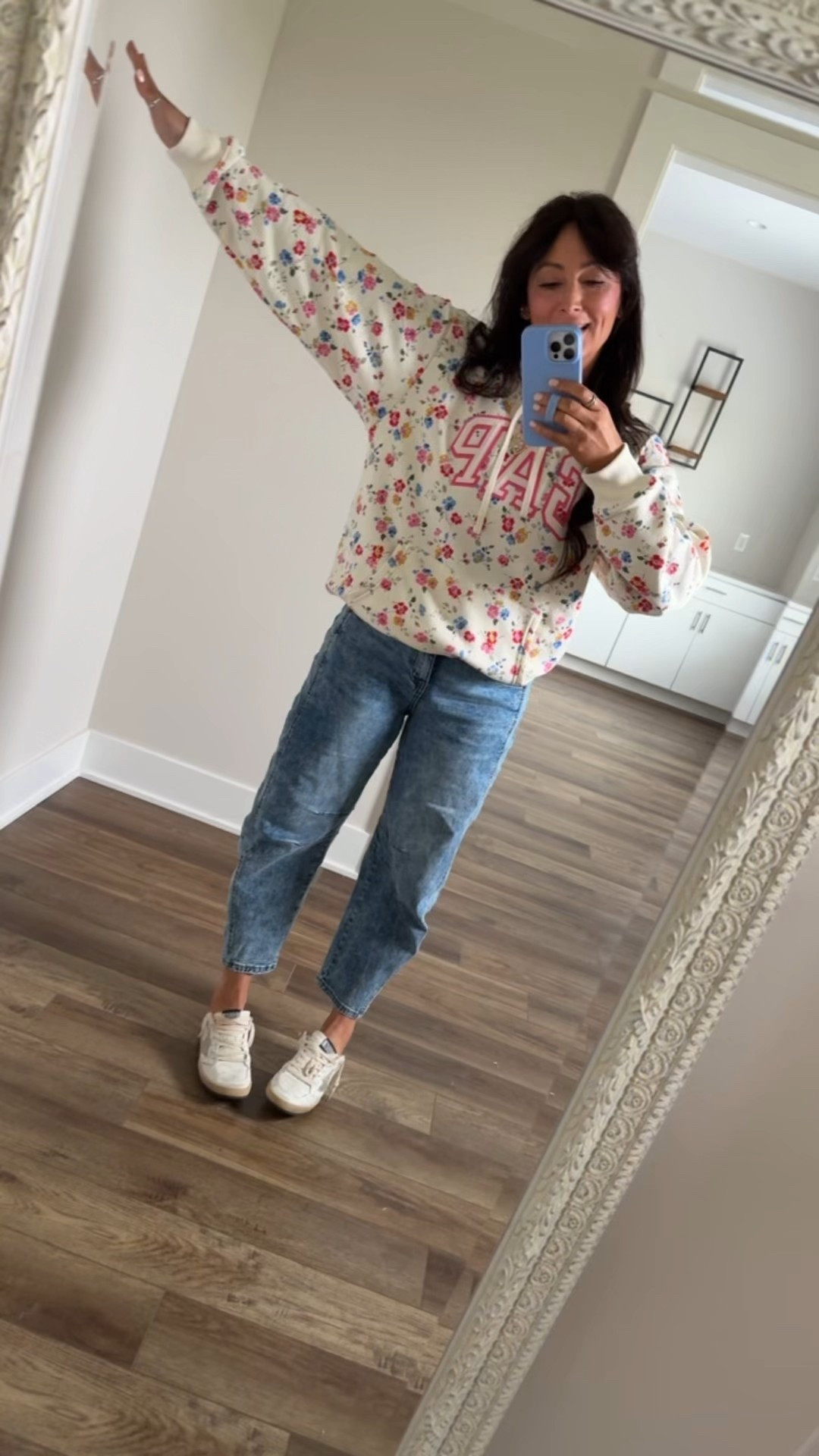 • large hoodie for an oversized fit
• small denim - they run big / very stretchy & comfy! 


#LTKStyleTip #LTKFindsUnder50 #LTKWatchNow