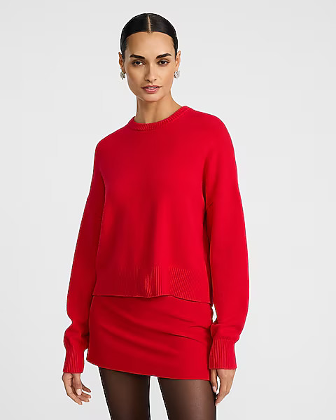 Ultrasoft Relaxed Crew Neck Sweater | Express