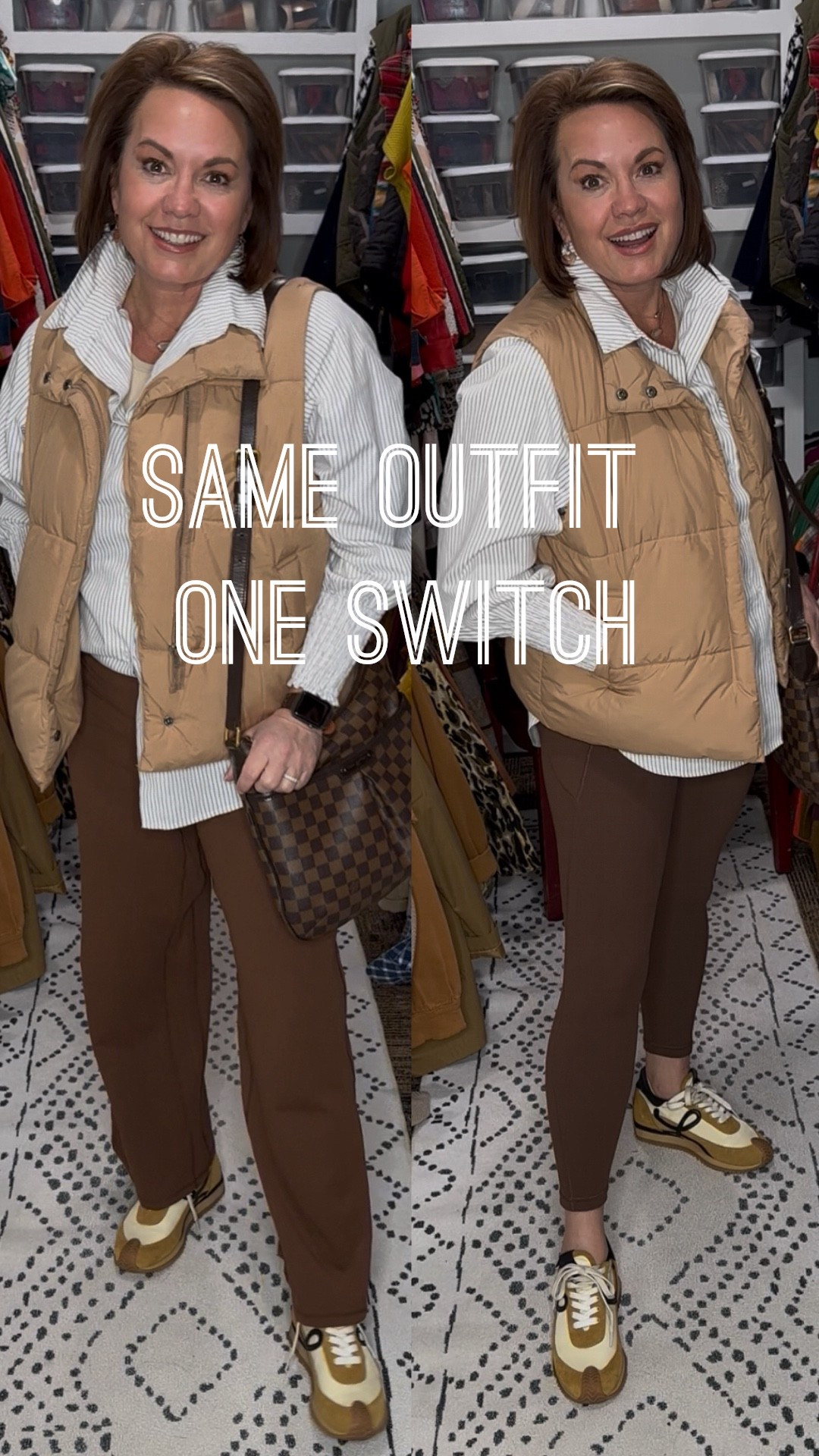 Same outfit, two different vibes 🤎

This classic fall look starts with a crisp button-down layered under a neutral puffer vest — then I styled it two ways. Leggings keep it casual and comfortable, while wide-leg pants instantly elevate the outfit and feel more current this season.

If you’ve been curious about making the switch, this is an easy way to try the wide-leg trend without sacrificing comfort.

⸻



fall outfit women, wide leg pants outfit women, leggings outfit women, fall layering outfit, neutral fall outfit, puffer vest outfit women, button down shirt women, casual chic fall outfit, everyday fall outfit women, amazon fall outfit, amazon fashion women, fall outfit over 40, fall outfit over 50, mom fall outfit, teacher fall outfit, comfortable fall outfit women, casual work outfit fall, classic fall outfit women, modern fall style women, wide leg pants women, leggings styling women, neutral outfit women

#LTKOver40 #LTKFindsUnder50 #LTKgrwm