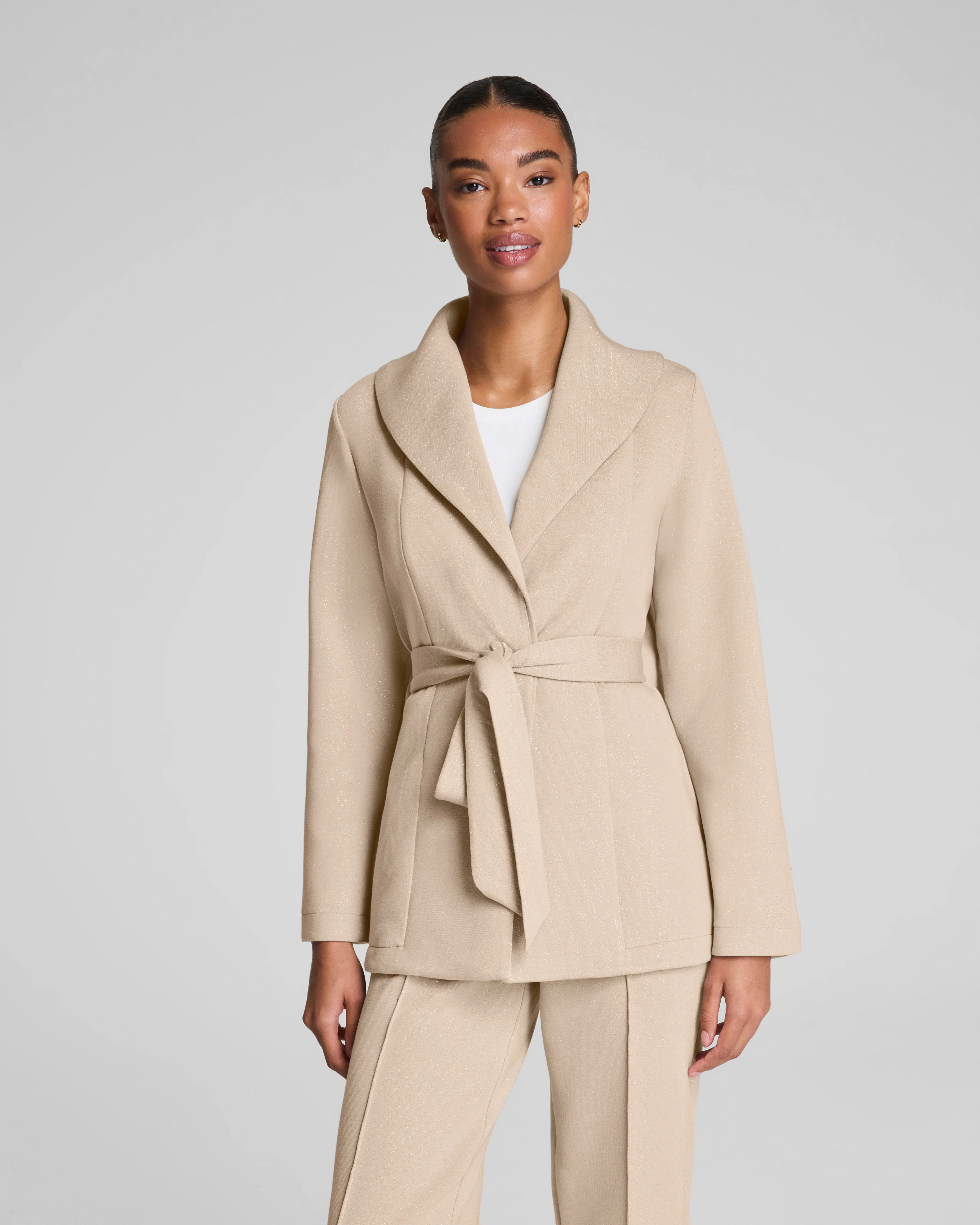 AirEssentials Wrap Cardigan | Luxe Shimmer Lounge Sweater | SPANX | Spanx