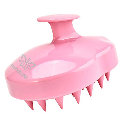 URTHEONE Soft Silicone Hair Scalp Massager Shampoo Brush for Wet Dry Oily Curly Straight Thick Thin Rough Long Short Natural Men Women Kids Pets Hair Care Tools（Pink | Amazon (US)