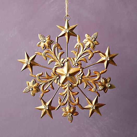 Gold Star Snowflake Ornament | Terrain