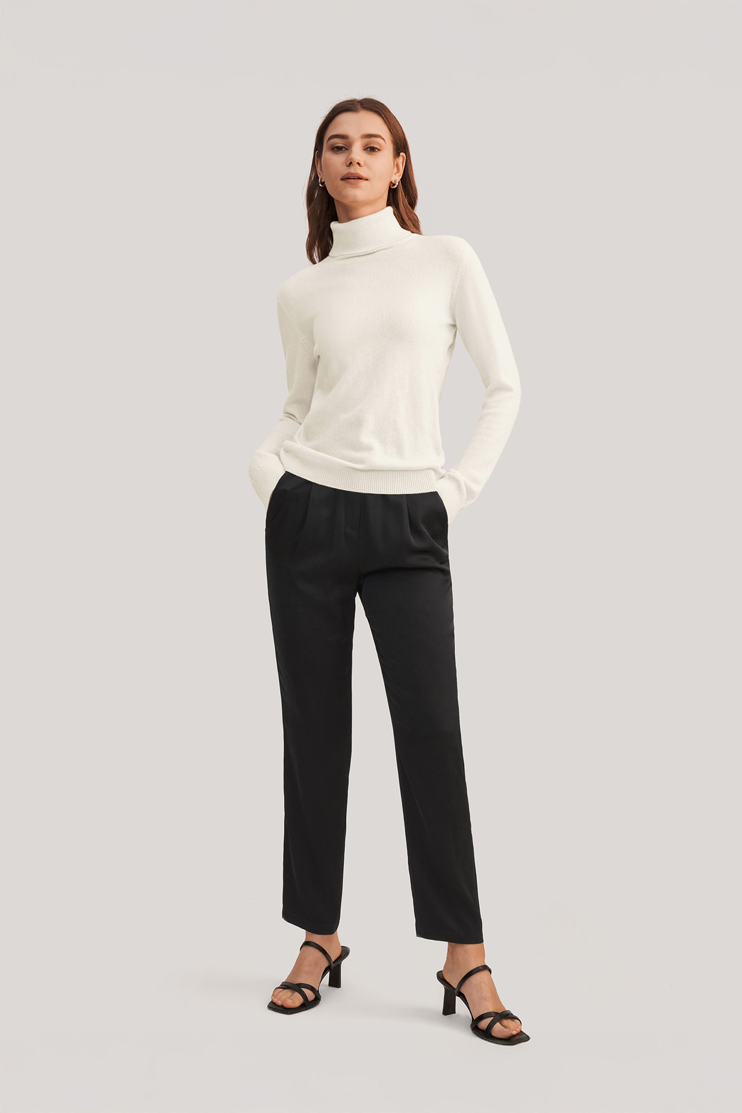Pure Cashmere Turtleneck Sweater | LilySilk