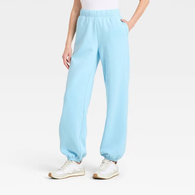 Women's Cinched Fleece Jogger Sweatpants - JoyLab™ Light Blue XL | Target