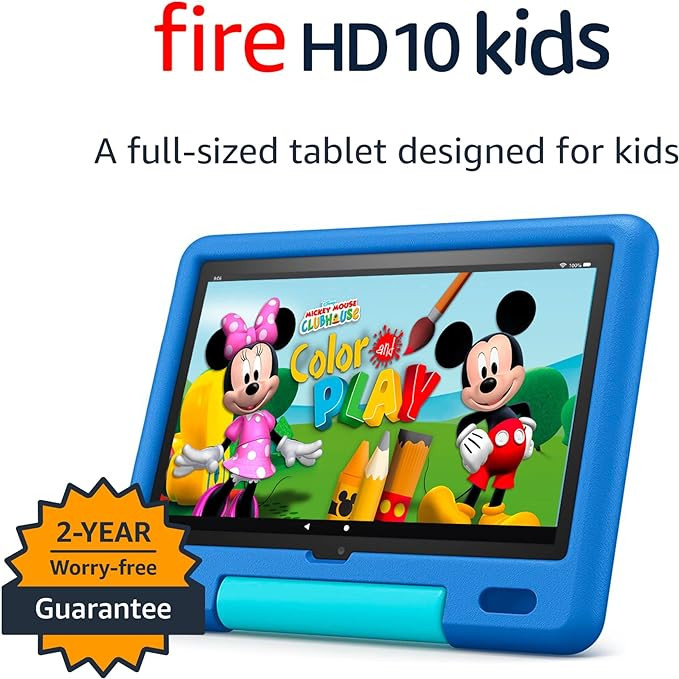 Amazon Fire HD 10 Kids tablet, 10.1", 1080p Full HD, ages 3–7, 32 GB, Sky Blue | Amazon (US)